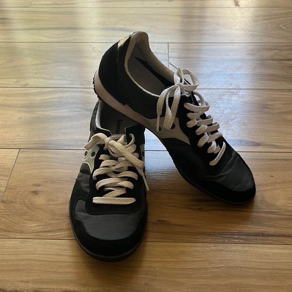 Black and white Saucony sneaker